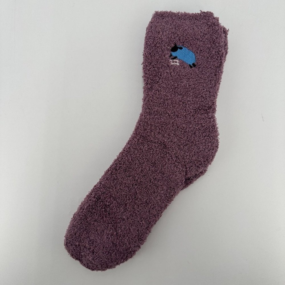 Soft Surroundings Sleepy Sheepy Socks in Mauve OSFM Fuzzy Comfy Socks Lounge NEW